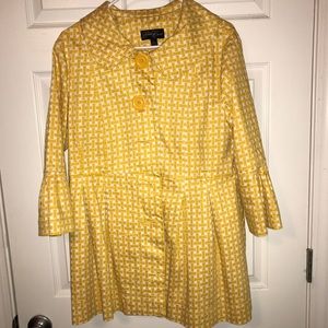 Yellow and white jacket with bell sleeves